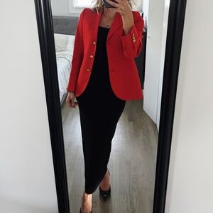 Stanley Blacker Red Blazer Jacket Size S 6
